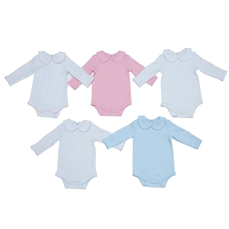 ბავშვის ტანსაცმელი Custom Picot Trim ბავშვის Onesie
