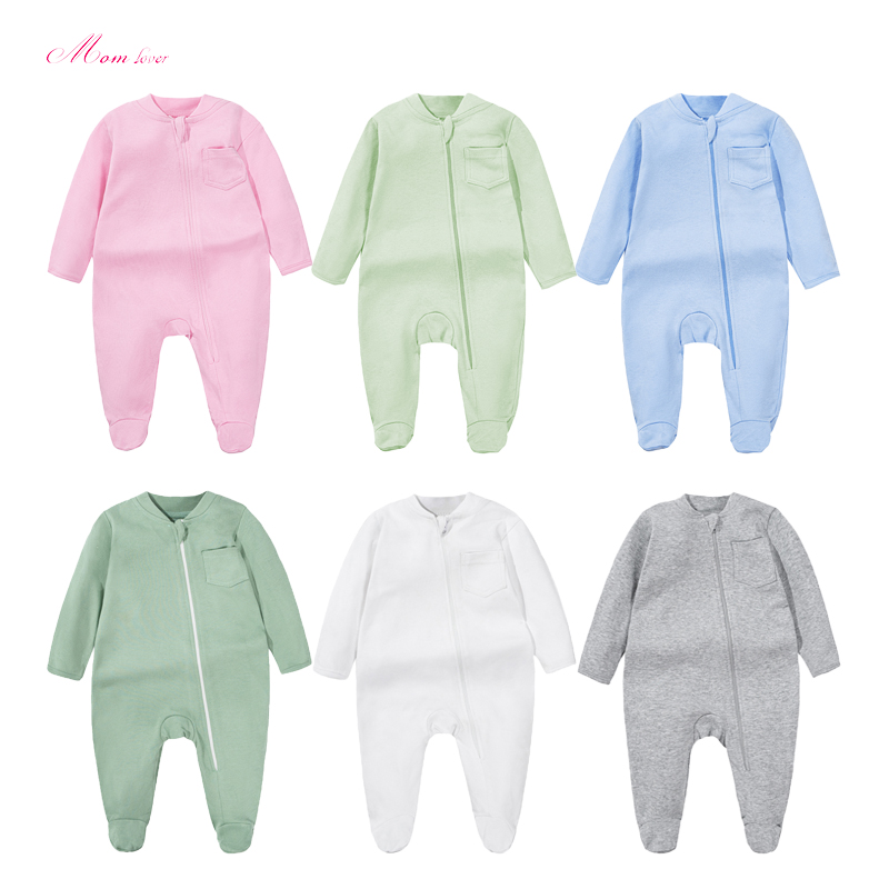 ახალშობილი ქსოვილი გრძელი Sleeved Bodysuit Jumpsuit