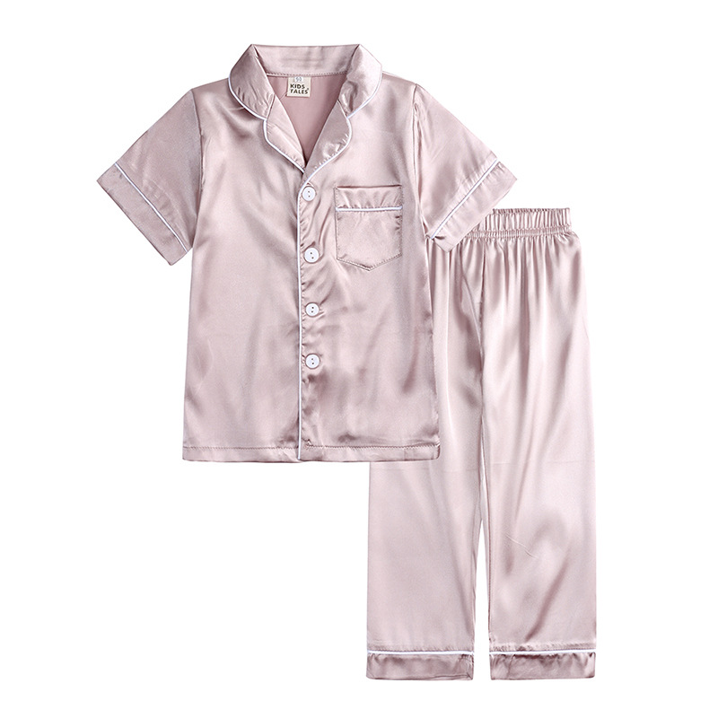 მორგებული ლოგო Satin ბავშვები’ Pijamas Set მრავალჯერადი ფერები ხელმისაწვდომია